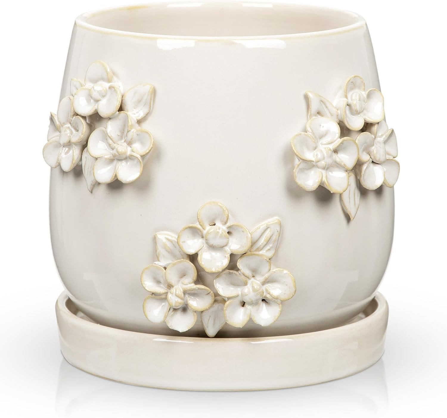 Ivory ceramic planter