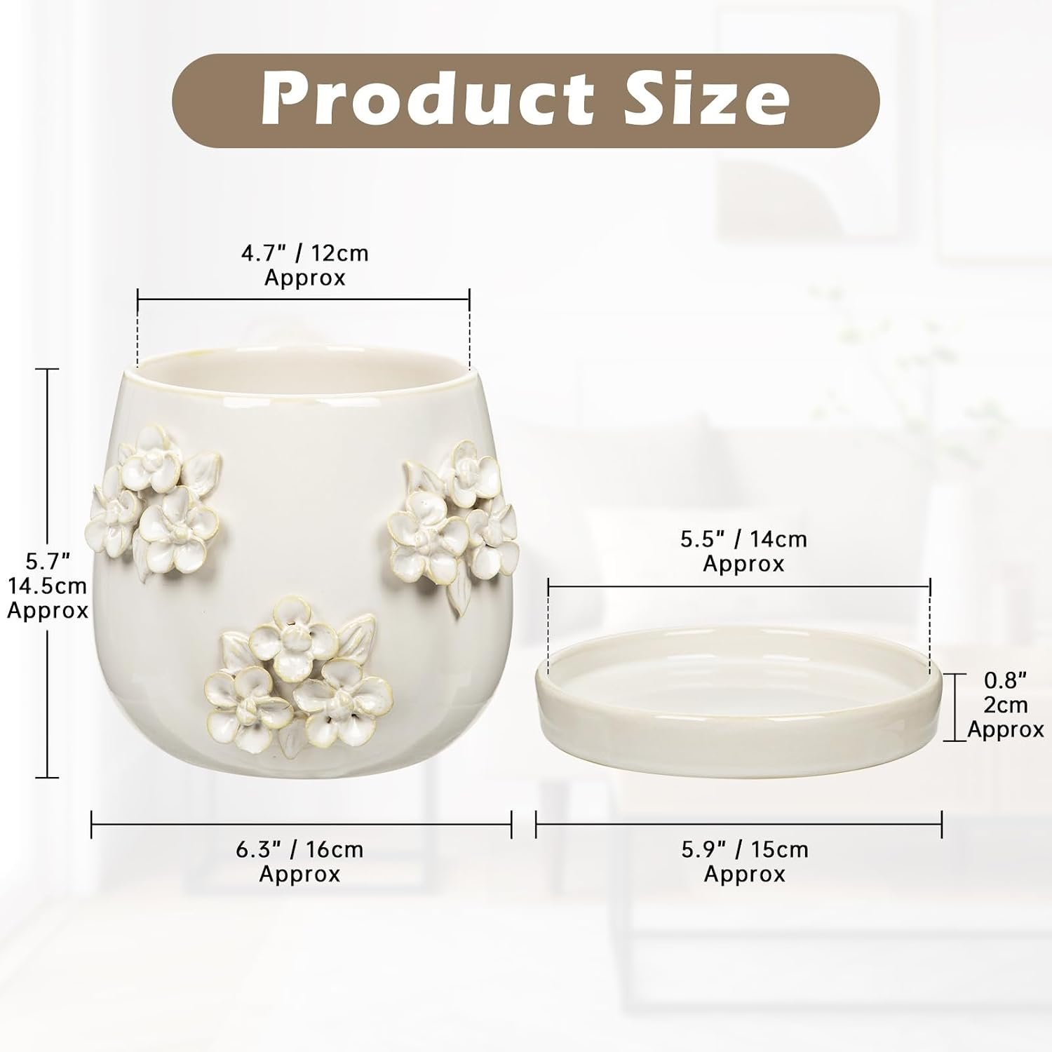 Ivory ceramic planter - Image 2