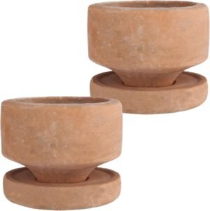 Vintage-style terracotta planter set