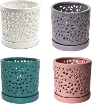 Blue and White Ceramic Planter