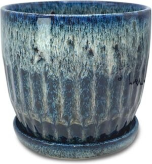 Planter with drainage hole and saucer