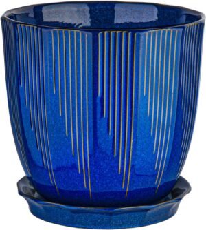 Navy Blue Ceramic Planter