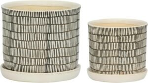 2-Piece Geometric Ceramic Planter Set
